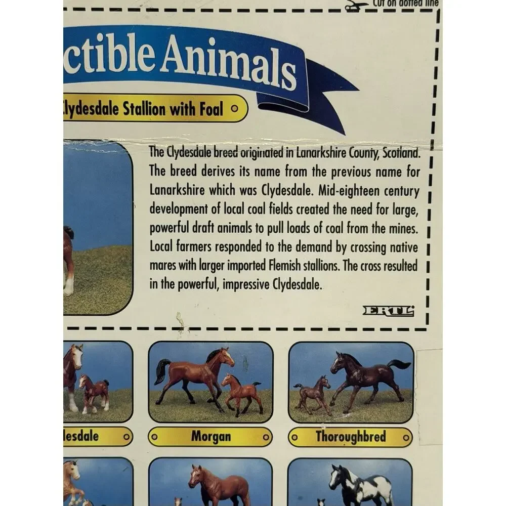 ERTL -Clydesdale Stallion With Foal 1995 Horse figurines NOS NIB VINTAGE